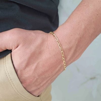 Pulseira grumet de ouro masculina