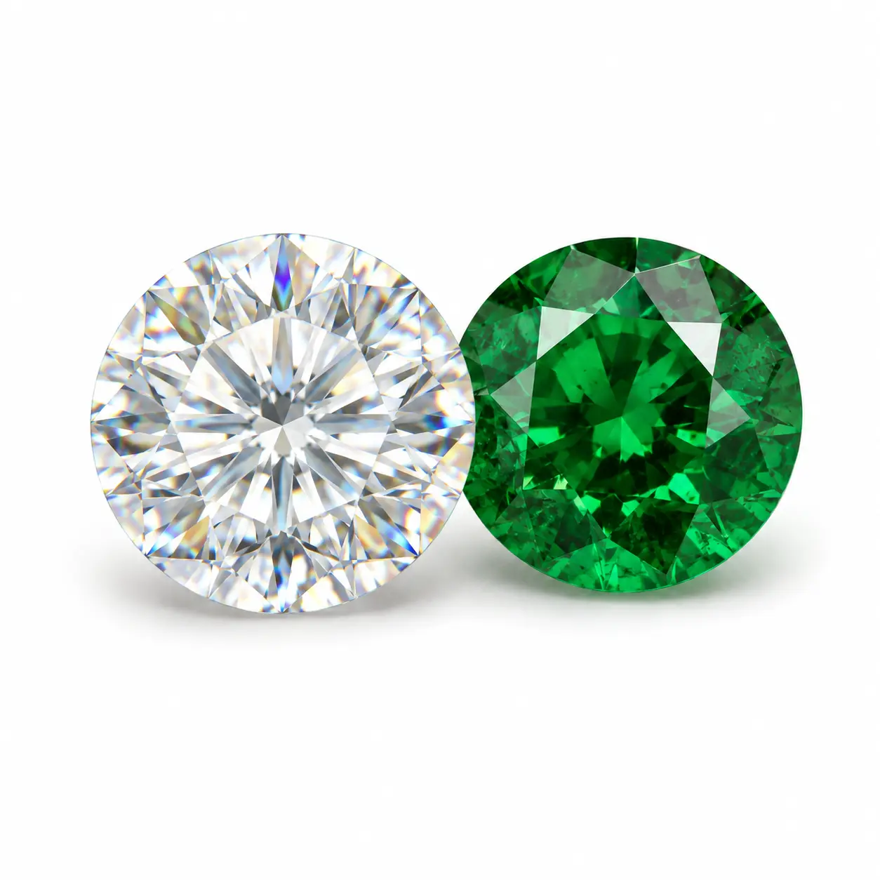 Anel Moissanite e Pedras Naturais