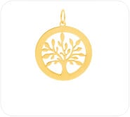 Pingente de ouro arvore da vida