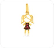 Pingente menina de ouro